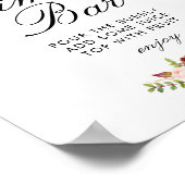Bordeaux & Blush bruidsdouche Mimosa bar bord Poster (Hoek)