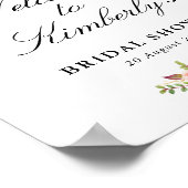 Bordeaux & blush bruiloft feest verwelkomingsbord poster (Hoek)