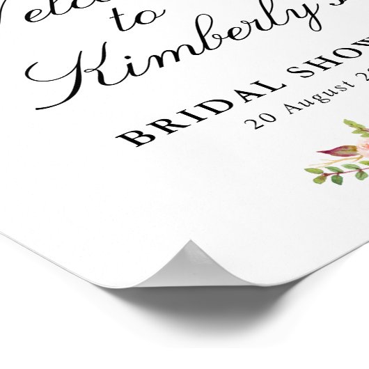 Bordeaux & Blush bruiloft feest welkom bord Poster (Hoek)