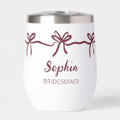 Bordeaux Boog Bruidsmeisje Persoonlijke Script Naa (Voorkant)