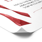 Bordeaux Bow Mimosa Bar Vrijgezellenfeest Sign Poster (Hoek)