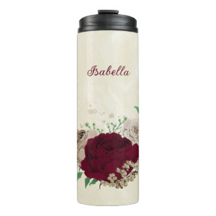 Bordeaux champagne bloemen bruiloft thermosbeker