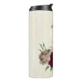 Bordeaux champagne bloemen bruiloft thermosbeker (Gedraaid links)