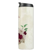Bordeaux champagne bloemen bruiloft thermosbeker (Geroteerd rechts)