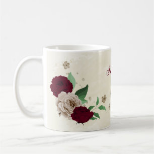 Bordeaux champagne bloemen  koffiemok