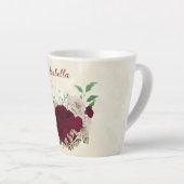 Bordeaux champagne bloemen latte mok (Rechterhoek)