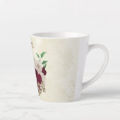Bordeaux champagne bloemen latte mok (Rechts)