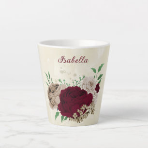 Bordeaux champagne bloemen latte mok