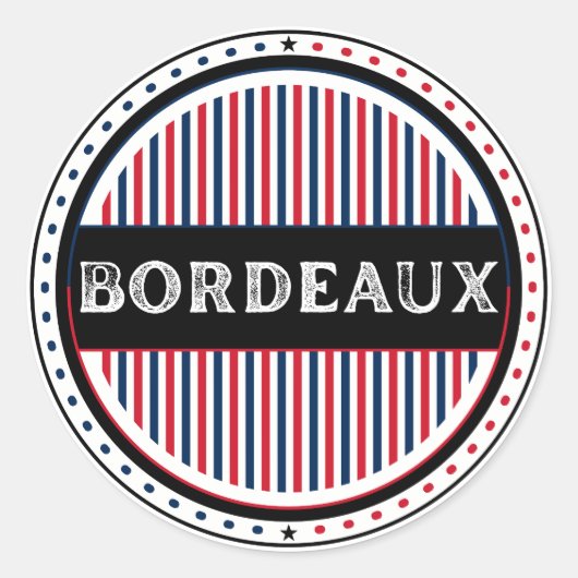 Bordeaux City Pride Embleem – Franse identiteit Ronde Sticker (Voorkant)