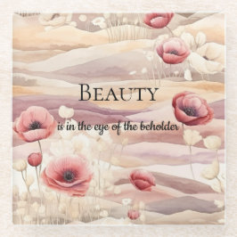 Bordeaux Crème Blush Bloemen Bruiloftsdouche Glazen Onderzetter