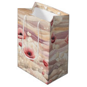 Bordeaux Crème Blush Bloemige Bruiloft Medium Cadeauzakje (Voorkant Gekanteld)