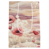 Bordeaux Crème Blush Bloemige Bruiloft Medium Cadeauzakje (Achterkant)