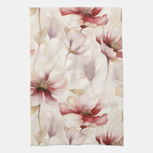 Bordeaux Crème Lavendel Bloemrijke Bruilofts Douch Theedoek