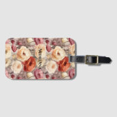 Bordeaux Crème Lente Bloemen   Bagagelabel (Voorkant (horizontaal))