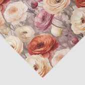 Bordeaux Crème Lente Bloemen Bruidsborrel Tissuepapier (Detail)