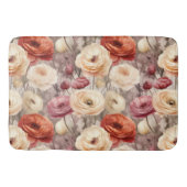 Bordeaux Crème Lente Bloemen Bruiloftsborrel Badmat (Voorkant)