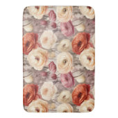 Bordeaux Crème Lente Bloemen Bruiloftsborrel Badmat (Voorkant Verticaal)