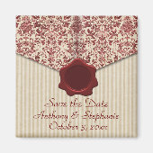 Bordeaux Damask Save the Date Magnet (Voorkant)