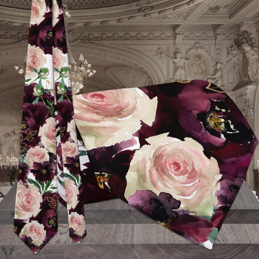 Bordeaux Desdemona Rozen Weddenschap Stropdas