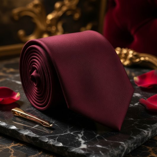 Bordeaux dieprood mat stropdas