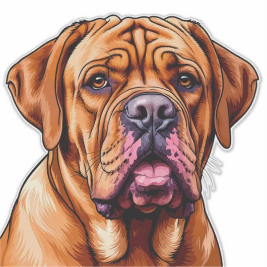 Bordeaux Dog Sticker (Voorkant)