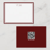 Bordeaux drie Border Monogram Notitiekaart Notitiekaartje (Voorkant / Achterkant)