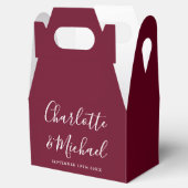 Bordeaux Elegante Huwelijks Scriptie Bedankdoosjes (Geopend)