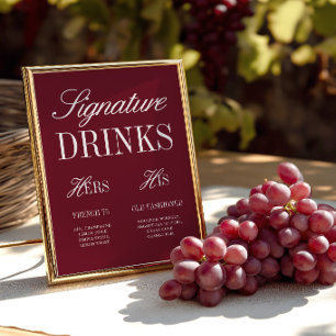 Bordeaux Elegante Signature Dranken Huwelijksbarri