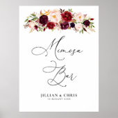 Bordeaux en blos Mimosa bloemenbord Poster (Voorkant)