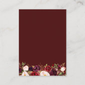 bordeaux en blos OR Code bruiloft details kaart (Achterkant)