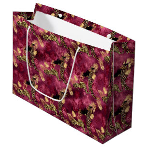 Bordeaux en Goud Luipaard Serie Design 10 Groot Cadeauzakje