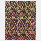 Bordeaux en Goud Luipaard Serie Design 2 Fleece Deken (Voorkant)