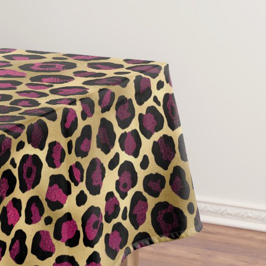 Bordeaux en Goud Luipaard Serie Design 2 Tafelkleed (Voorbeeld)
