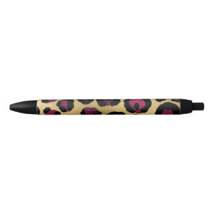Bordeaux en Goud Luipaard Serie Design 2 Zwarte Inkt Pen