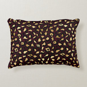Bordeaux en Goud Luipaard Serie Design 8 Accent Kussen