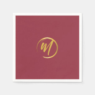Bordeaux en goud monogram servet