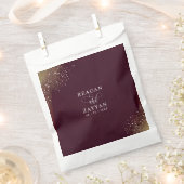 Bordeaux en gouden glans bruiloft bedankzakje (Geknipt)