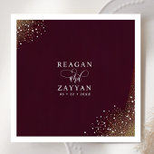 Bordeaux en gouden glans bruiloft servet