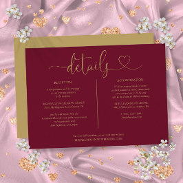 Bordeaux En Gouden Hart Script Details Informatie Kaart
