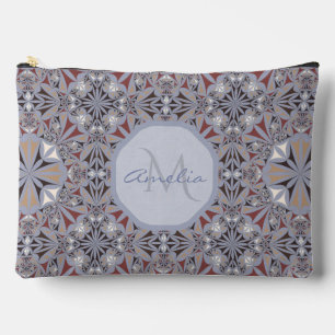 Bordeaux en Grijs Elegant Motief Gepersonaliseerd Etui