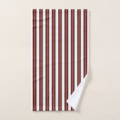 Bordeaux en wit gestreept bad handdoek (Handdoek)
