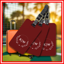 Bordeaux en wit | Monogram moderne Initialen