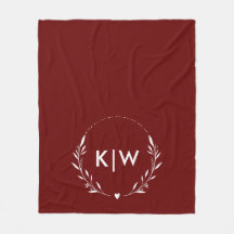 Bordeaux en wit | Monogram moderne Initialen
