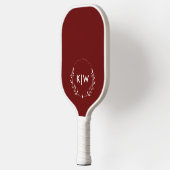 Bordeaux en wit | Monogram moderne Initialen Pickleball Paddle (Links)