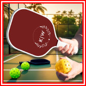 Bordeaux en wit | Monogram moderne Initialen Pickleball Paddle