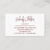 Bordeaux en wit | Monogram moderne Initialen Visitekaartje (Voorkant)