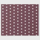 Bordeaux en wit sterpatroon cadeaupapier (Vlak)
