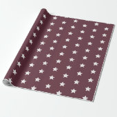 Bordeaux en wit sterpatroon cadeaupapier (Uitgerold)