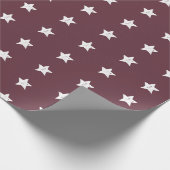 Bordeaux en wit sterpatroon cadeaupapier (Hoek)