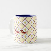 Bordeaux fleur-de-lis cup tweekleurige koffiemok (Voorkant links)